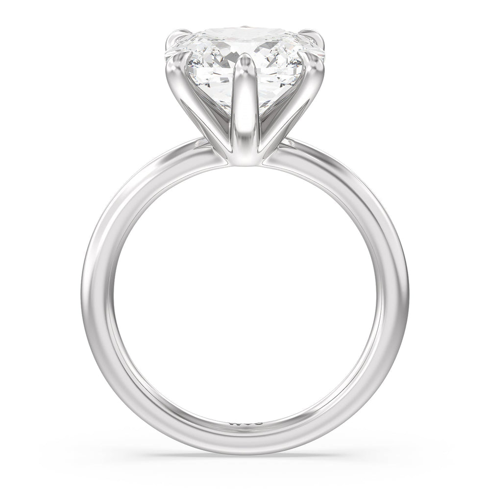 Cushion Cut Striking Six Prong Ring with Lab Grown Diamond in 14KT Platinum view 2
