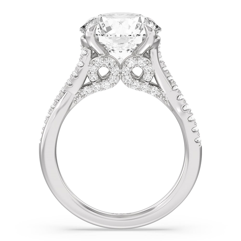 Imperial Vintage Twist Ring with Round Cut Diamond in 14KT Platinum view 2
