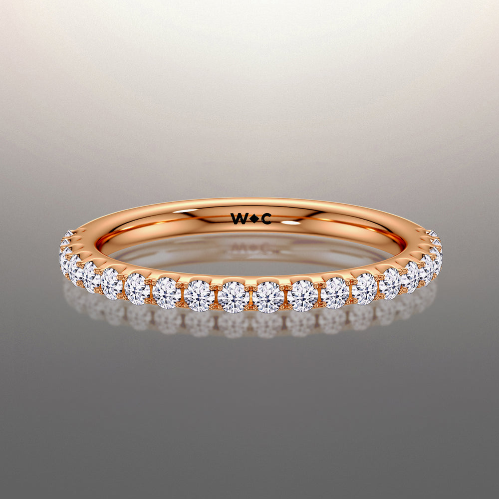 The Cassatt Wedding Band with 18KT Rose Gold Cut Diamond in 14KT Rose Gold view 1
