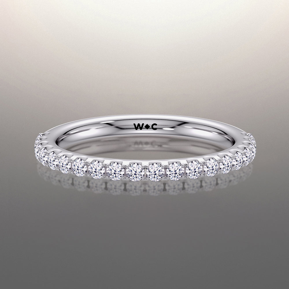 The Cassatt Wedding Band with Platinum Cut Diamond in 14KT Platinum view 1
