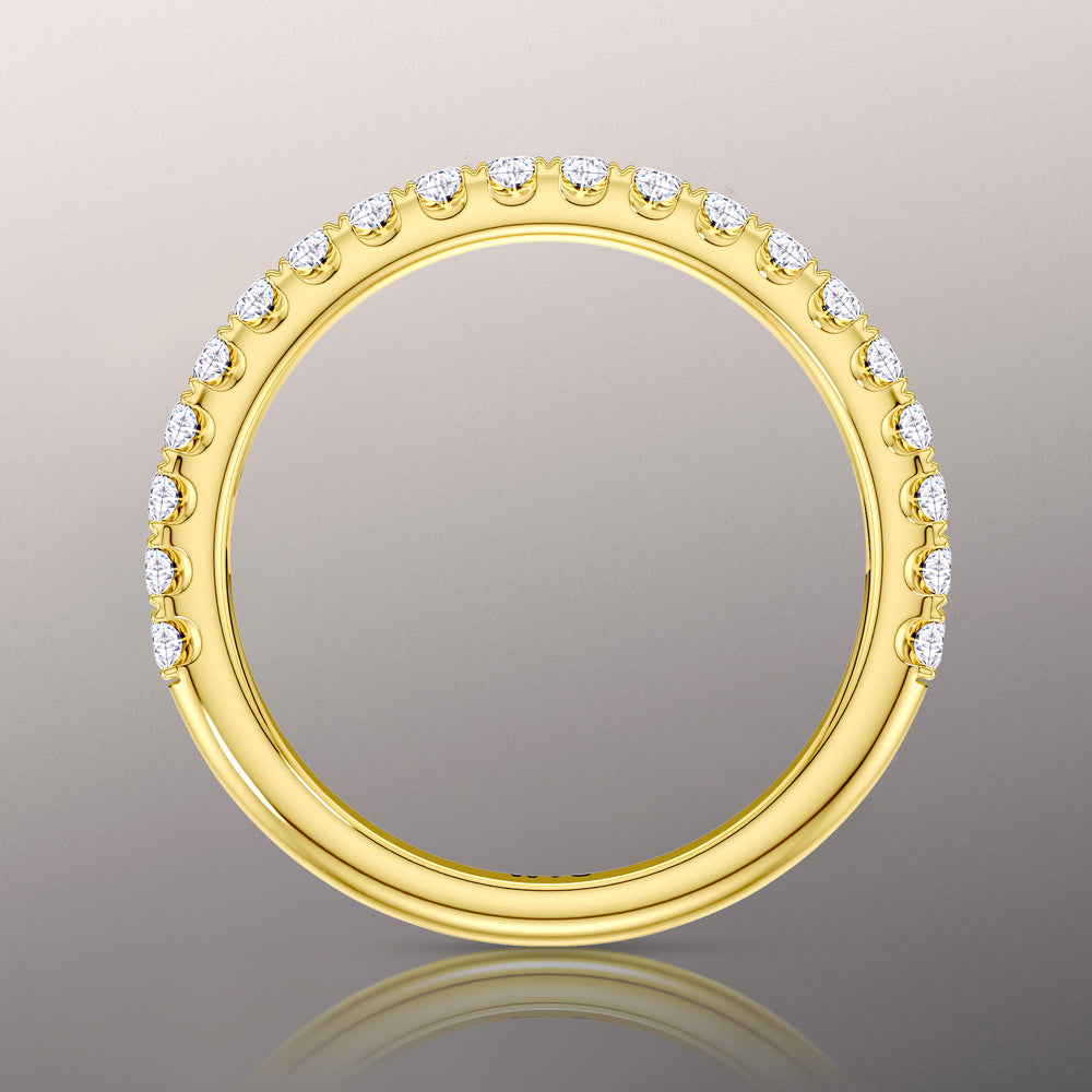 The Cassatt Wedding Band with 18KT Yellow Gold Cut Diamond in 14KT Yellow Gold view 2
