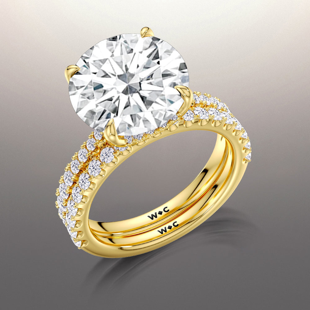 The Cassatt Ring with Emerald Cut Diamond in 14KT Yellow Gold view 7
