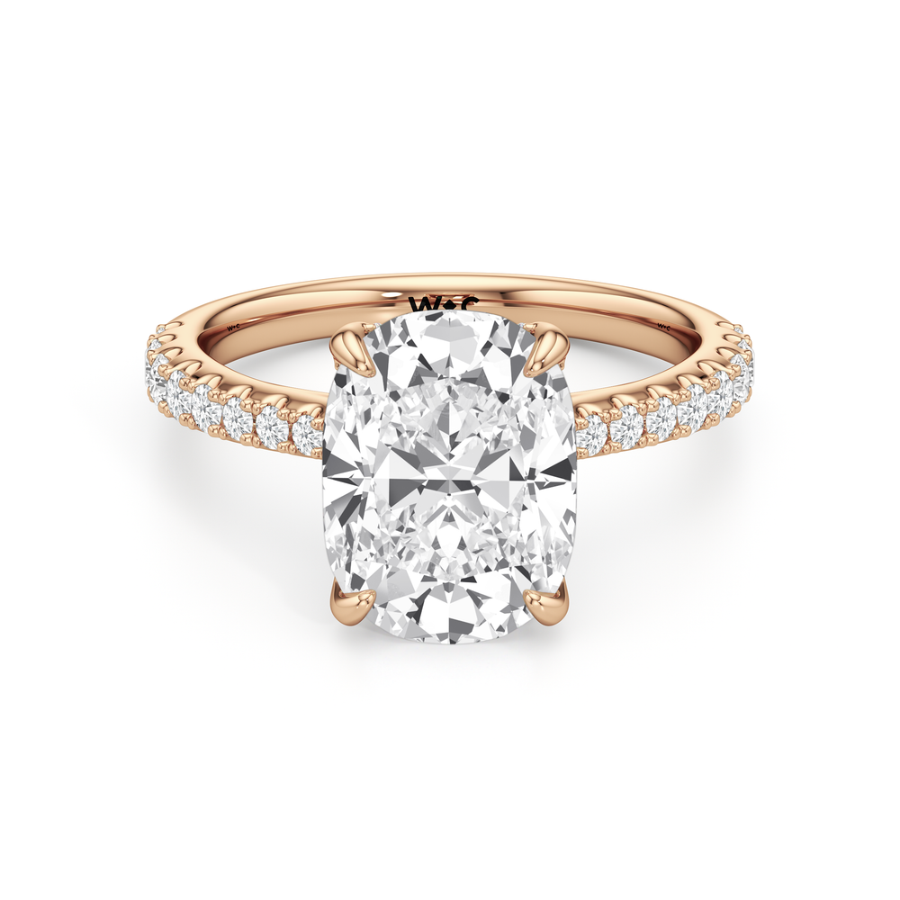 Antique Cushion Cut The Cassatt Ring with Lab Grown Diamond in 14KT Rose Gold view 1
