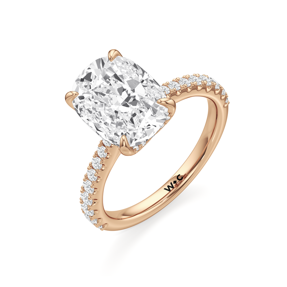 Antique Cushion Cut The Cassatt Ring with Lab Grown Diamond in 14KT Rose Gold view 5

