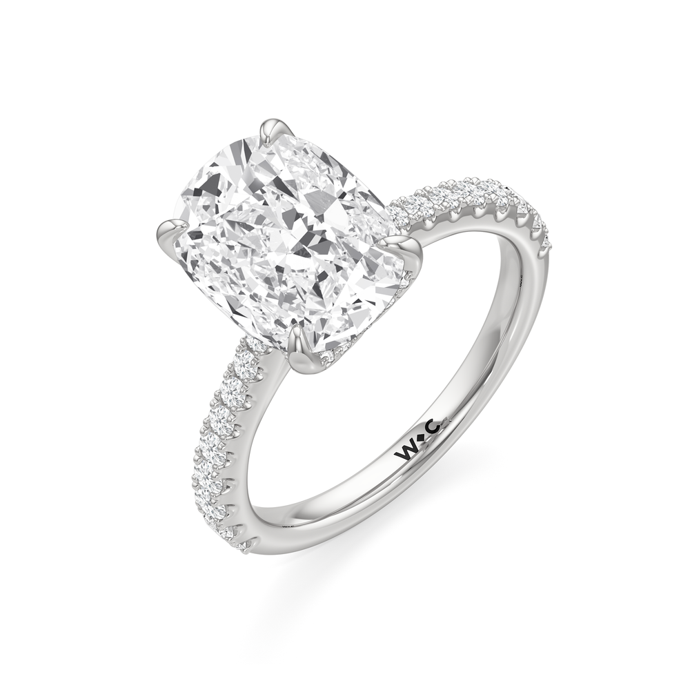 Antique Cushion Cut The Cassatt Ring with Lab Grown Diamond in 14KT Platinum view 5
