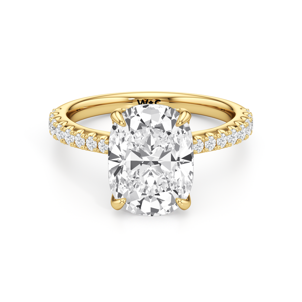Antique Cushion Cut The Cassatt Ring with Lab Grown Diamond in 14KT Yellow Gold view 1
