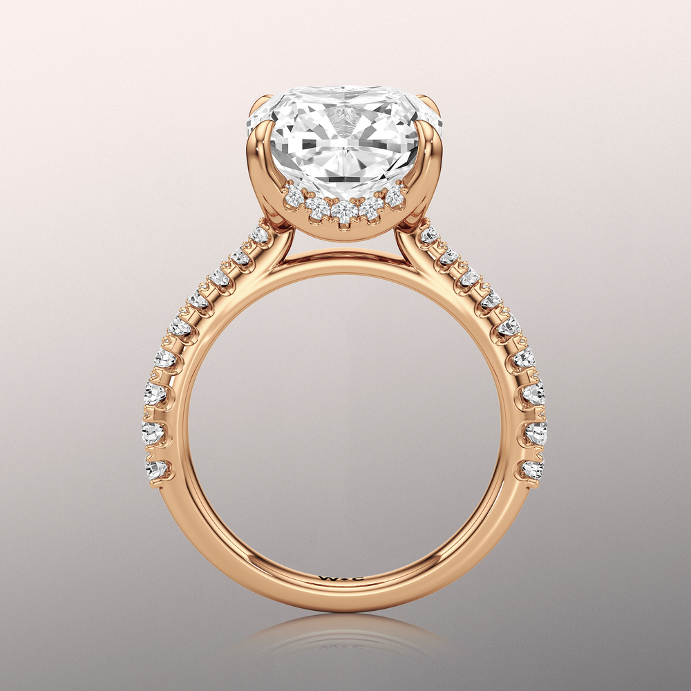 The Cassatt Ring with Cushion Cut Diamond in 14KT Rose Gold view 6
