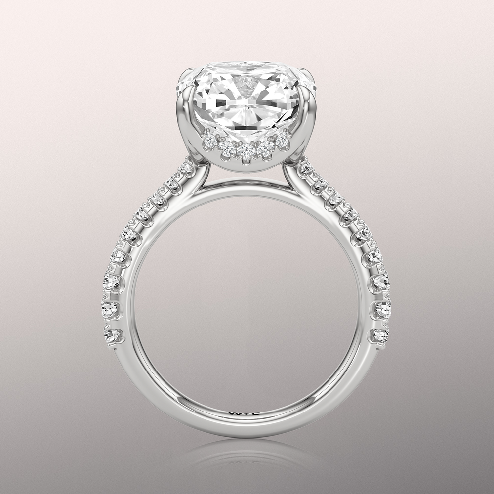 The Cassatt Ring with Cushion Cut Diamond in 14KT Platinum view 6

