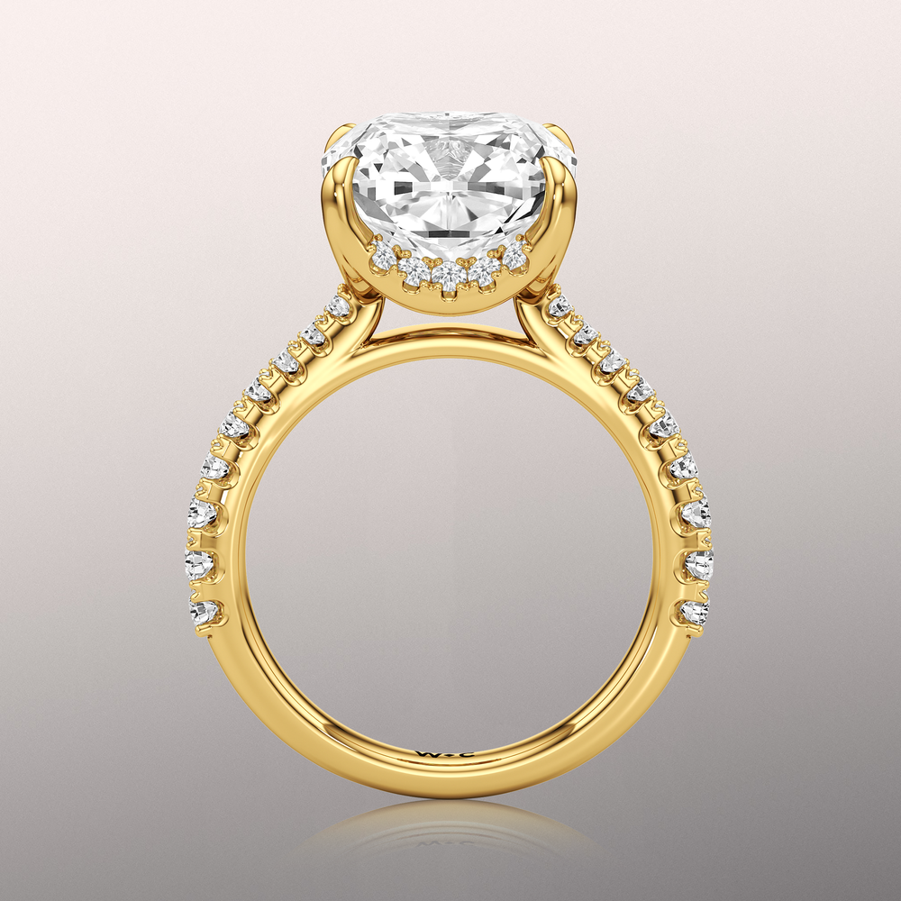 The Cassatt Ring with Cushion Cut Diamond in 14KT Yellow Gold view 6
