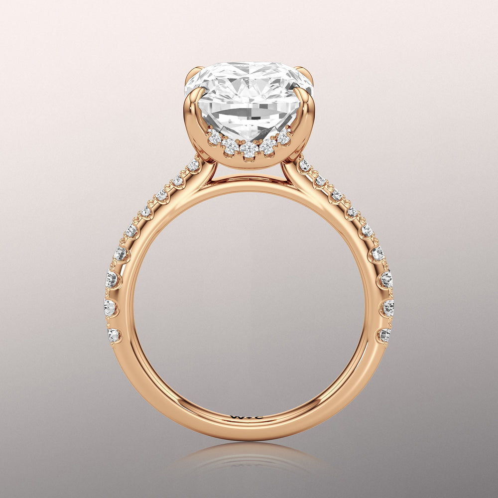 The Cassatt Ring with Elongated Cushion Cut Diamond in 14KT Rose Gold view 6
