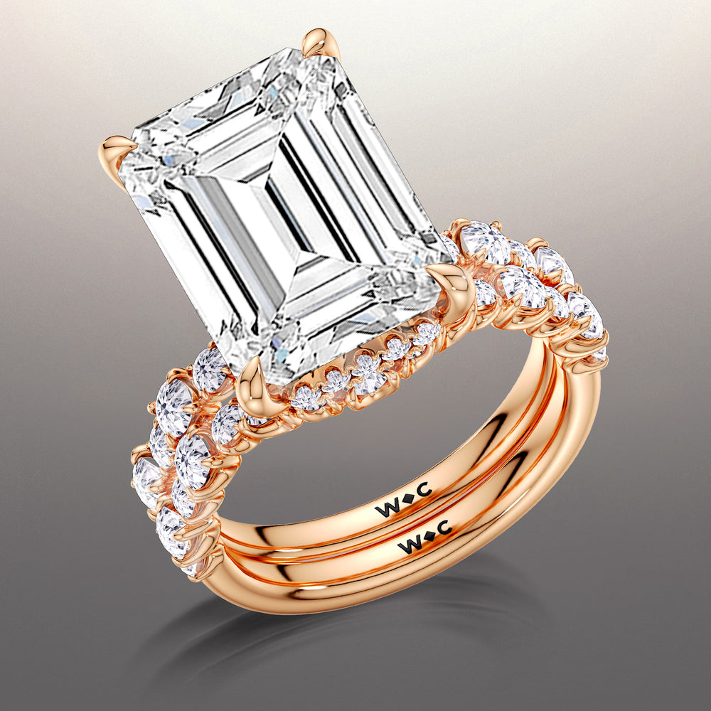 The Warhol Diamond Wedding Band with 18KT Rose Gold Cut Diamond in 14KT Rose Gold view 3
