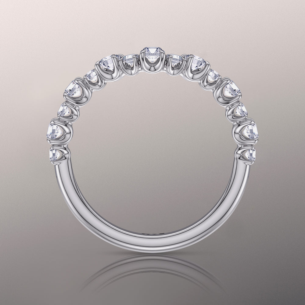 The Warhol Diamond Wedding Band with Platinum Cut Diamond in 14KT Platinum view 2
