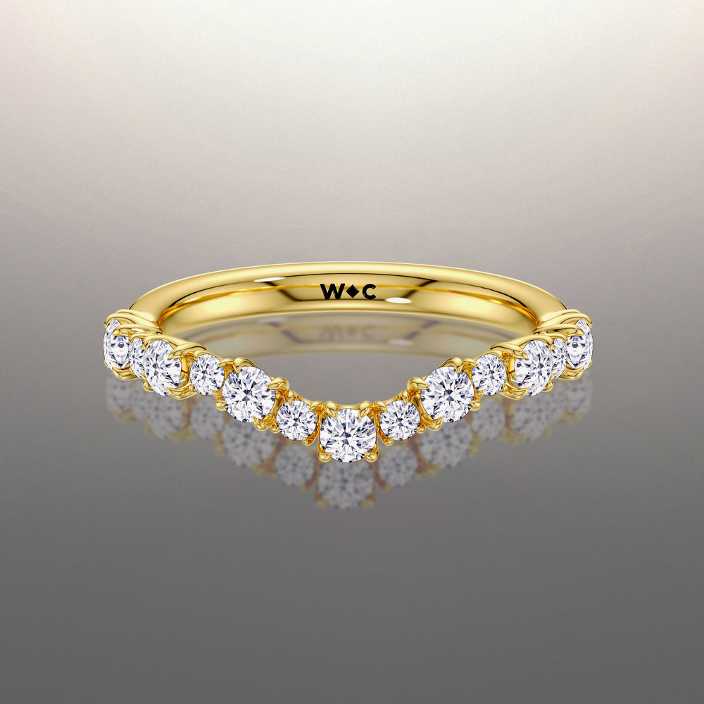 The Warhol Diamond Wedding Band with 18KT Yellow Gold Cut Diamond in 14KT Yellow Gold view 1
