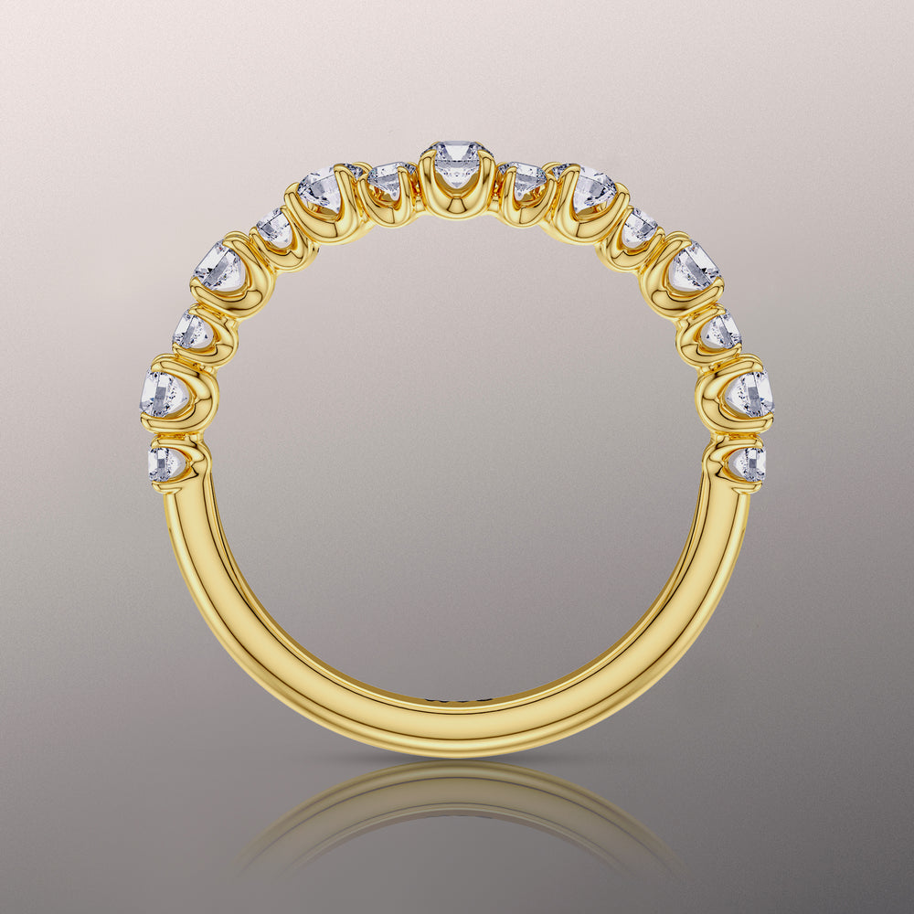 The Warhol Diamond Wedding Band with 18KT Yellow Gold Cut Diamond in 14KT Yellow Gold view 2
