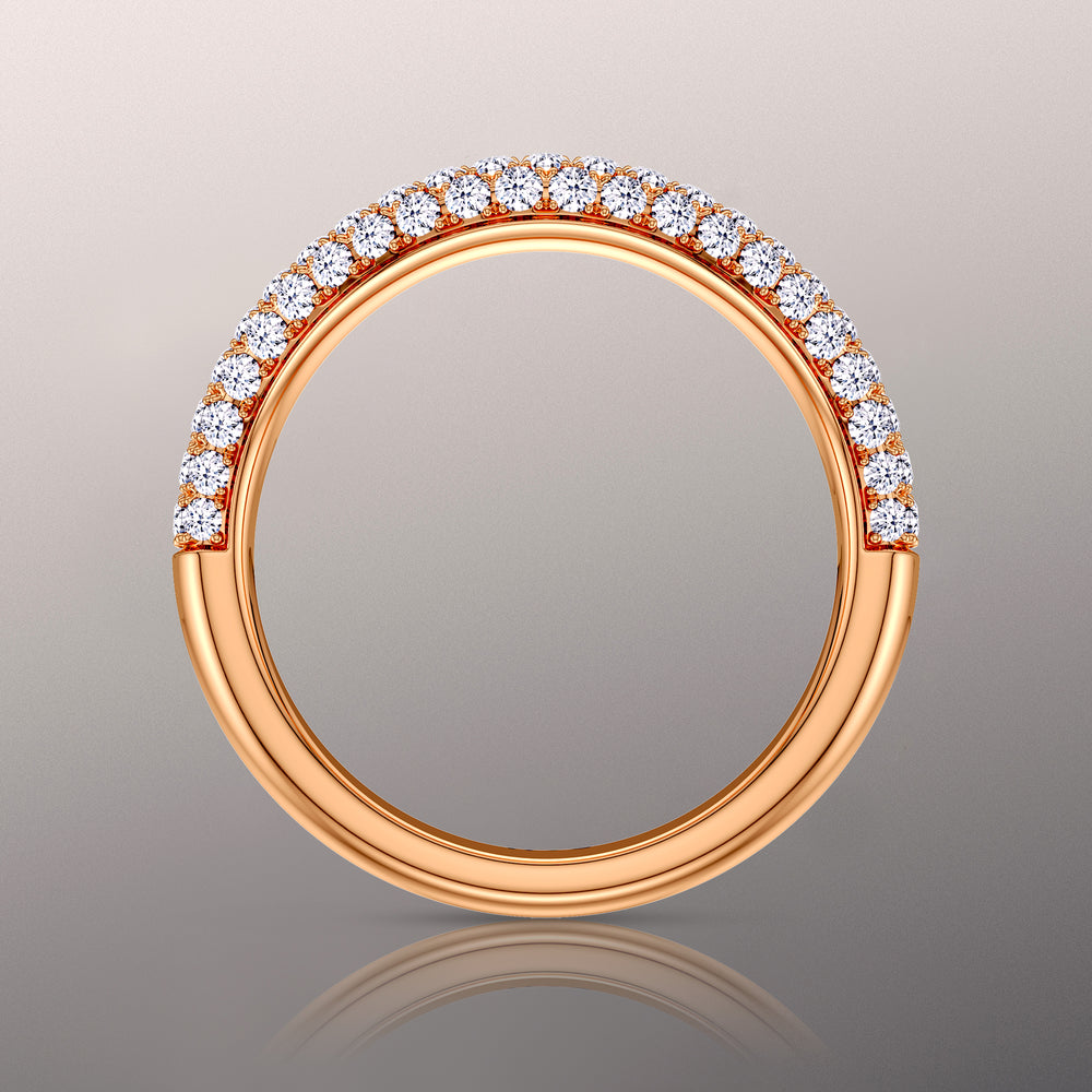 The Kahlo Diamond Wedding Band with 18KT Rose Gold Cut Diamond in 14KT Rose Gold view 2
