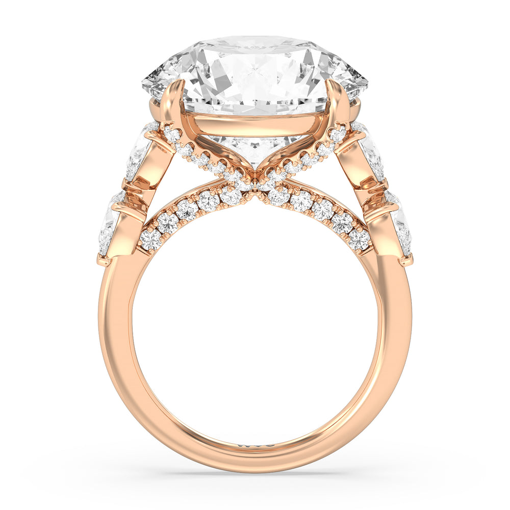 The Morisot Reserve Rings with Round Cut Diamond in 14KT Rose Gold view 2
