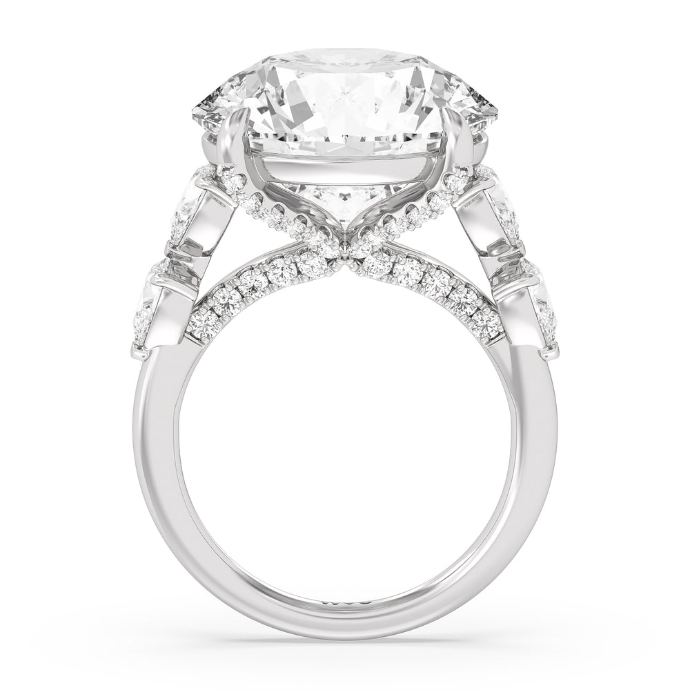 The Morisot Reserve Rings with Round Cut Diamond in 14KT Platinum view 2
