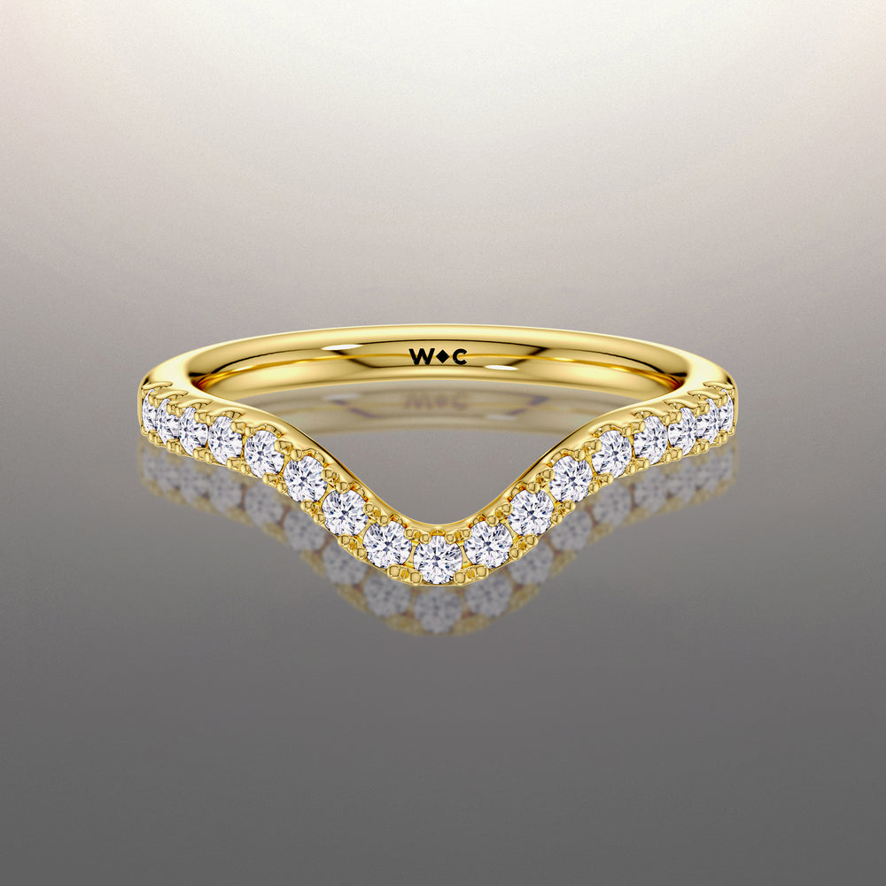 The Delacroix Diamond Wedding Band with 18KT Yellow Gold Cut Diamond in 14KT Yellow Gold view 1
