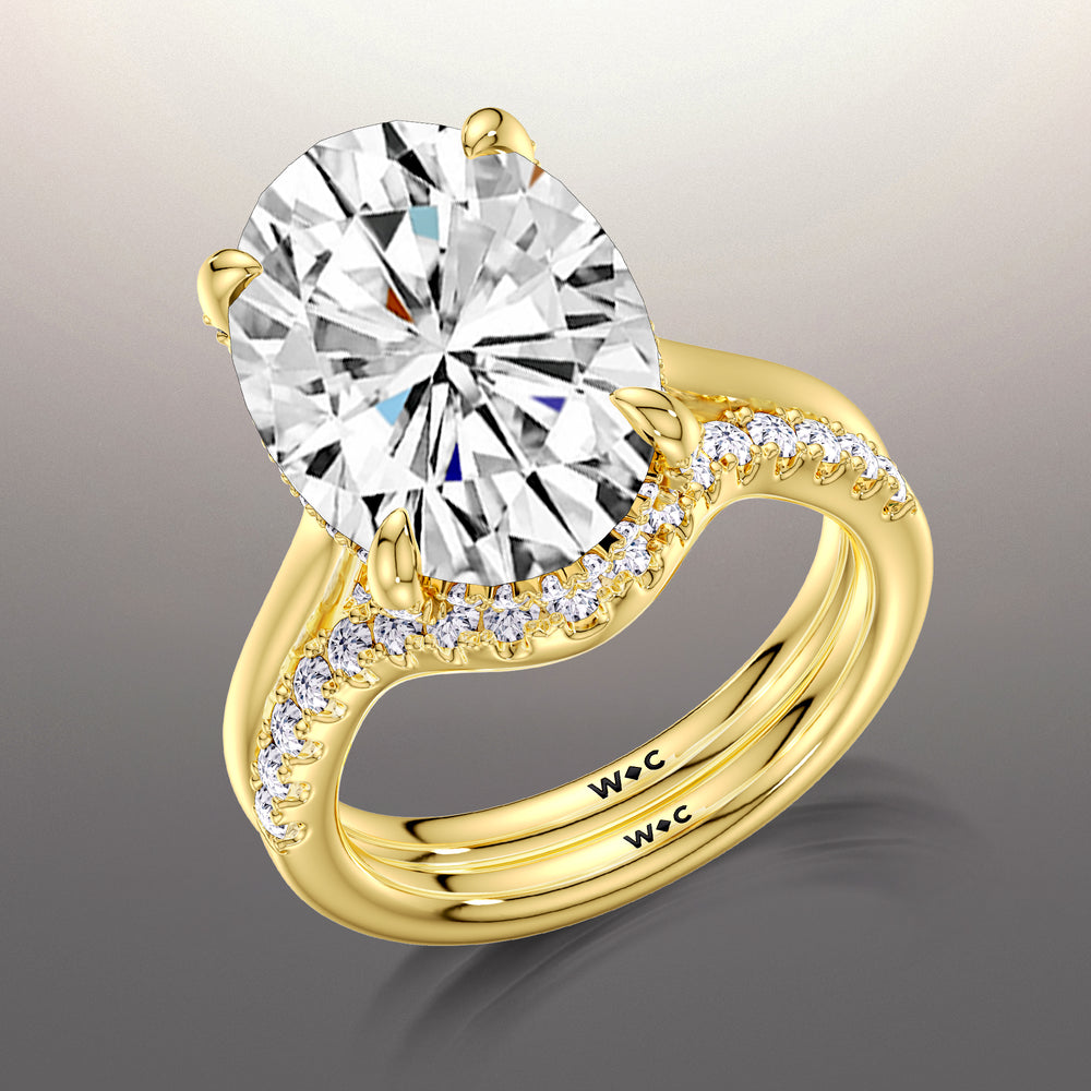 The Delacroix Diamond Wedding Band with 18KT Yellow Gold Cut Diamond in 14KT Yellow Gold view 3
