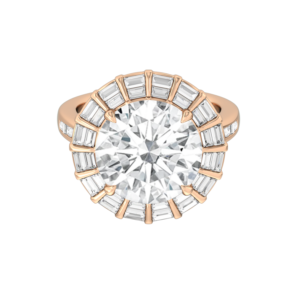 The Matisse Reserve Rings with Round Cut Diamond in 14KT Rose Gold view 1
