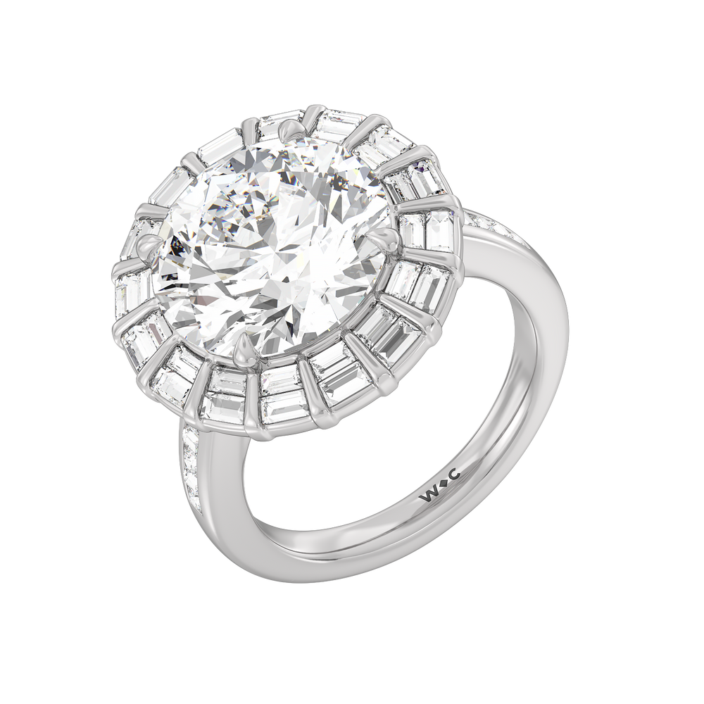 The Matisse Reserve Rings with Round Cut Diamond in 14KT Platinum view 2
