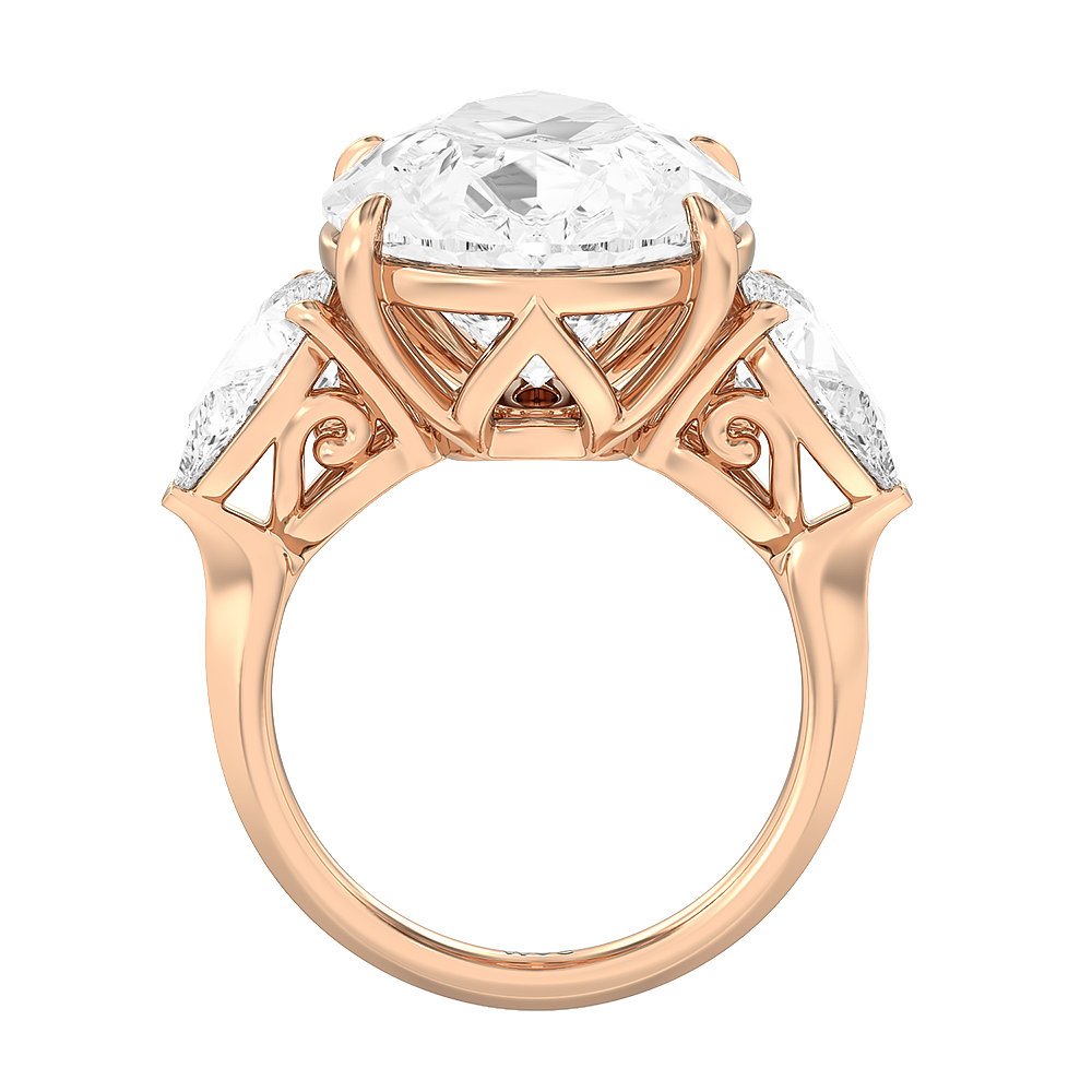 The Goya Reserve Rings with Pear Cut Diamond in 14KT Rose Gold view 2

