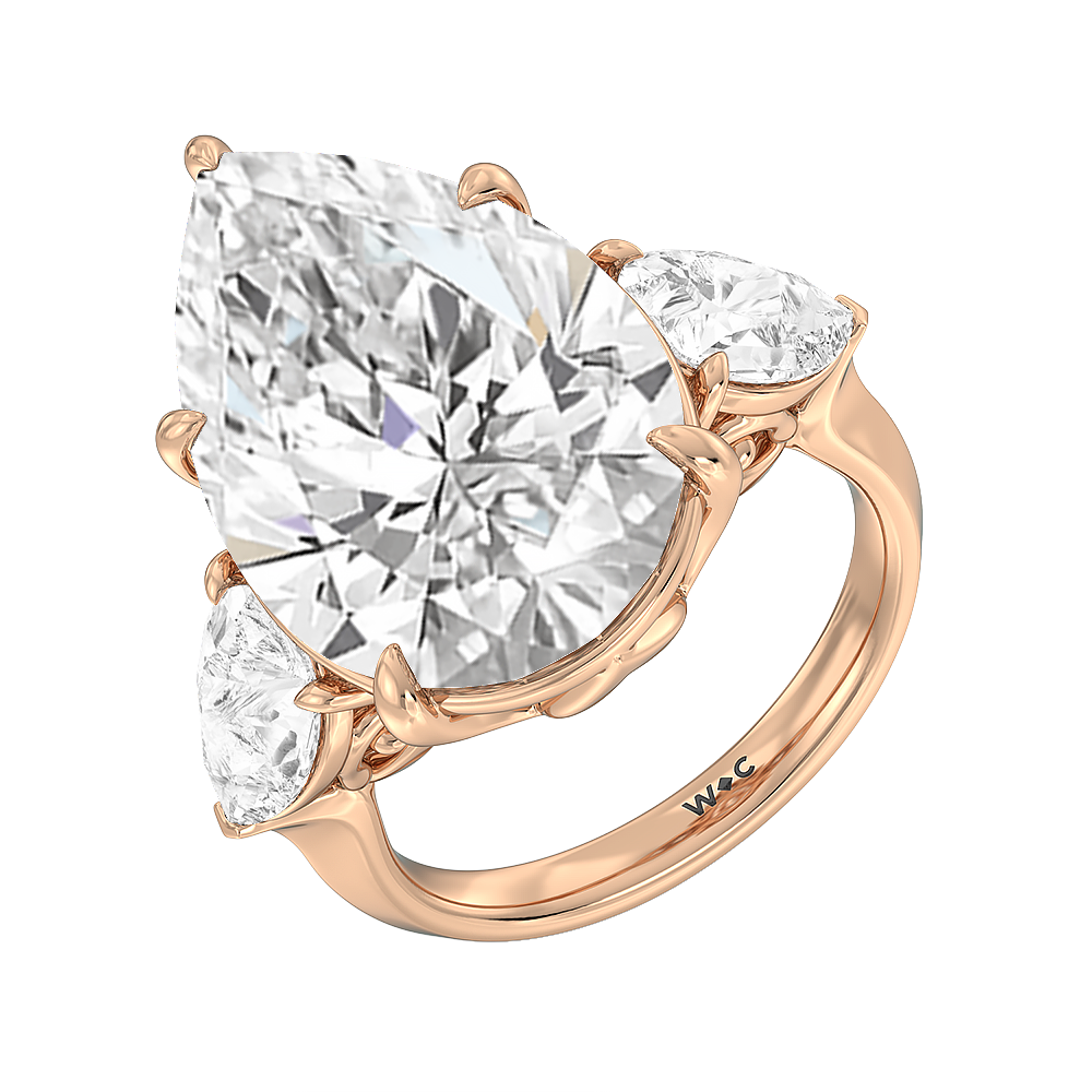 The Goya Reserve Rings with Pear Cut Diamond in 14KT Rose Gold view 3
