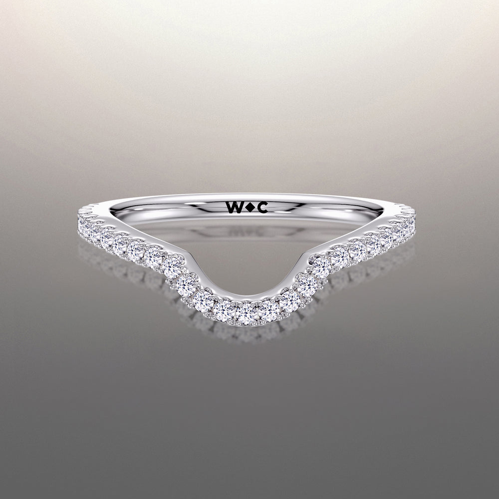 The Calder Diamond Wedding Band with Platinum Cut Diamond in 14KT Platinum view 1
