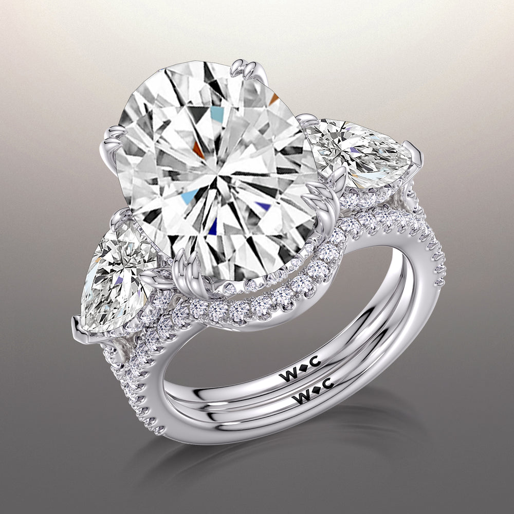 The Calder Diamond Wedding Band with Platinum Cut Diamond in 14KT Platinum view 3
