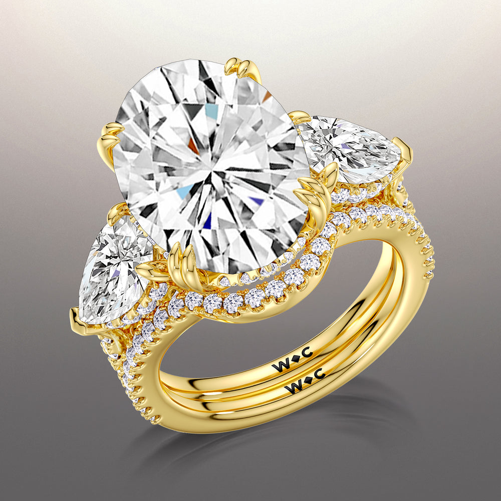 The Calder Diamond Wedding Band with 18KT Yellow Gold Cut Diamond in 14KT Yellow Gold view 3
