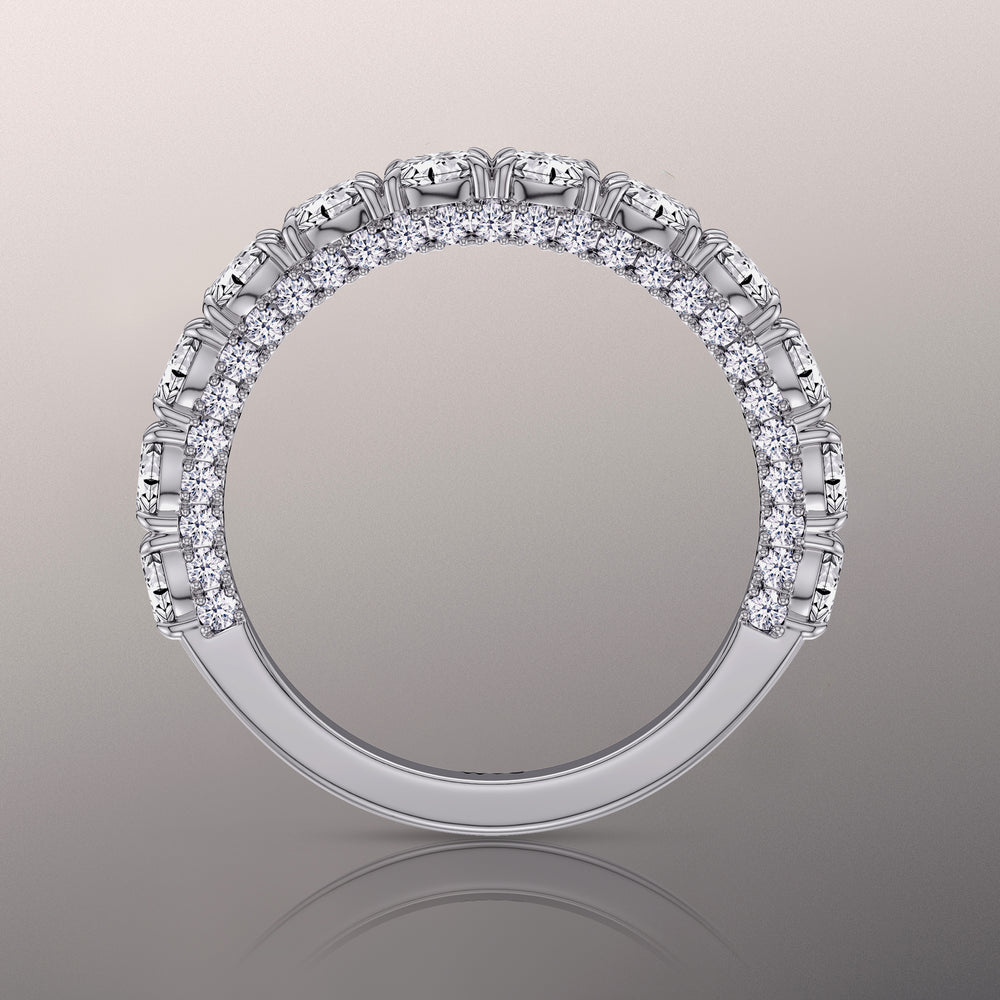 The Klimt Wedding Band with Platinum Cut Diamond in 14KT Platinum view 2
