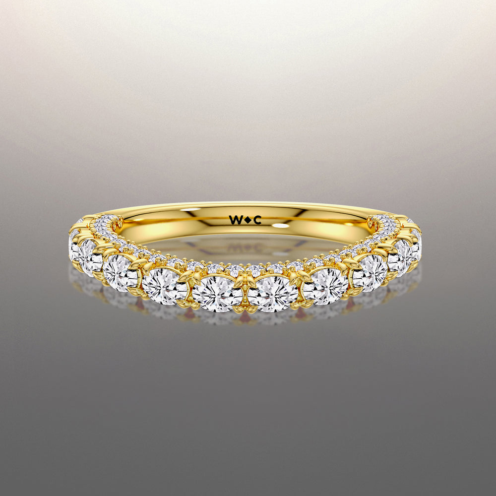 The Klimt Wedding Band with 18KT Yellow Gold Cut Diamond in 14KT Yellow Gold view 1
