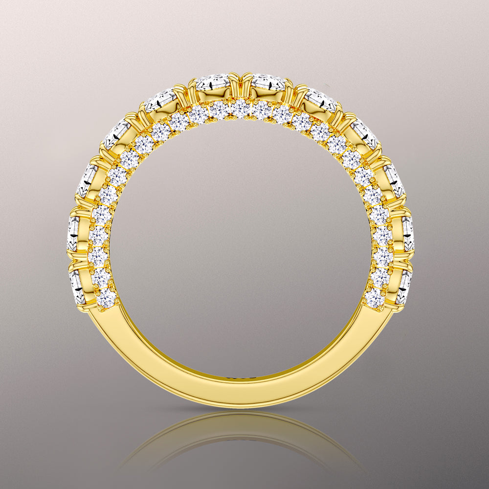 The Klimt Wedding Band with 18KT Yellow Gold Cut Diamond in 14KT Yellow Gold view 2
