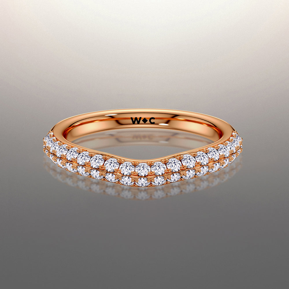 The Haring Diamond Wedding Band with 18KT Rose Gold Cut Diamond in 14KT Rose Gold view 1
