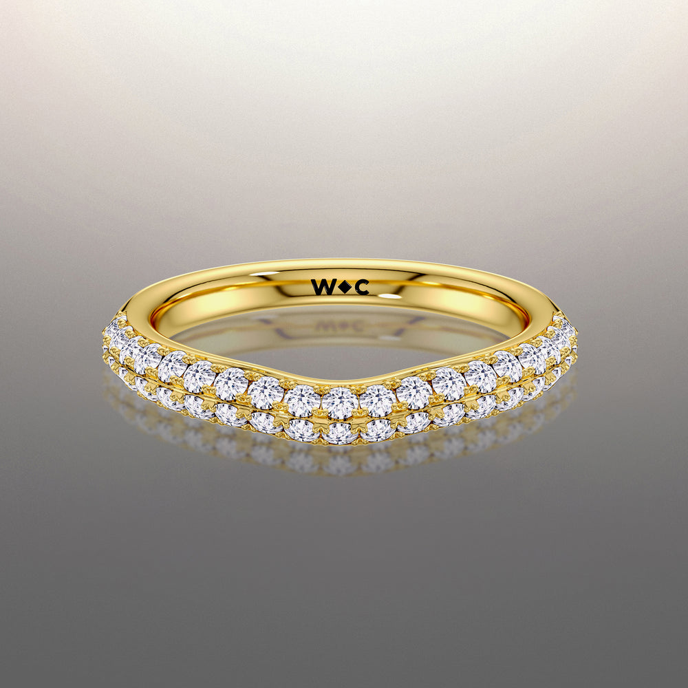 The Haring Diamond Wedding Band with 18KT Yellow Gold Cut Diamond in 14KT Yellow Gold view 1
