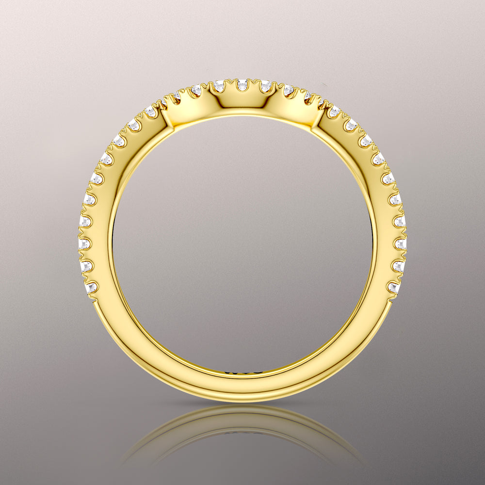 The Haring Diamond Wedding Band with 18KT Yellow Gold Cut Diamond in 14KT Yellow Gold view 2
