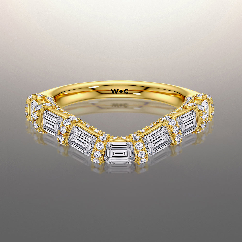 The Magritte Wedding Band with 18KT Yellow Gold Cut Diamond in 14KT Yellow Gold view 1
