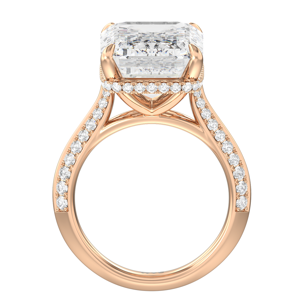 The Dalí Reserve Rings with Emerald Cut Diamond in 14KT Rose Gold view 3
