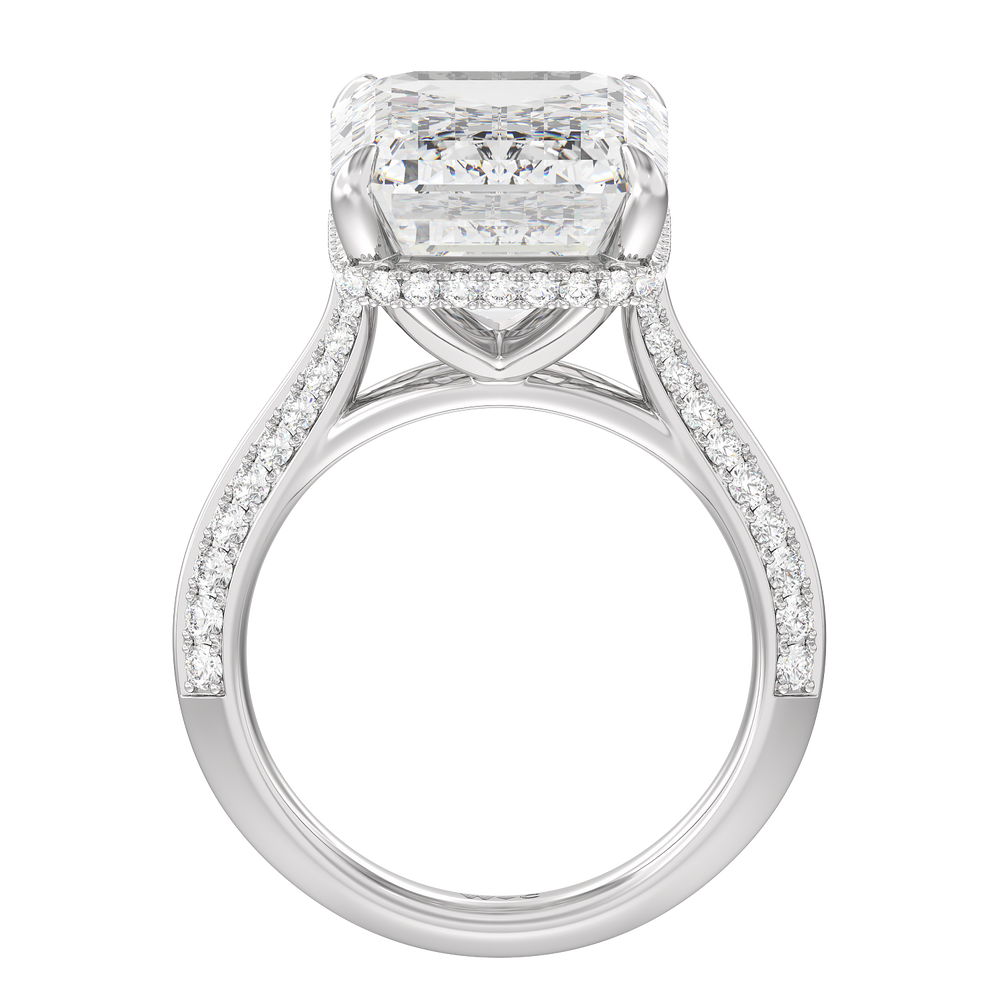 The Dalí Reserve Rings with Emerald Cut Diamond in 14KT Platinum view 3
