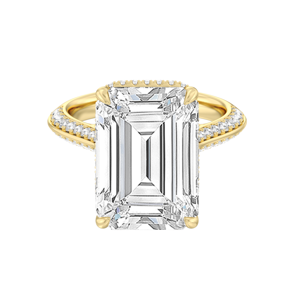 The Dalí Reserve Rings with Emerald Cut Diamond in 14KT Yellow Gold view 1

