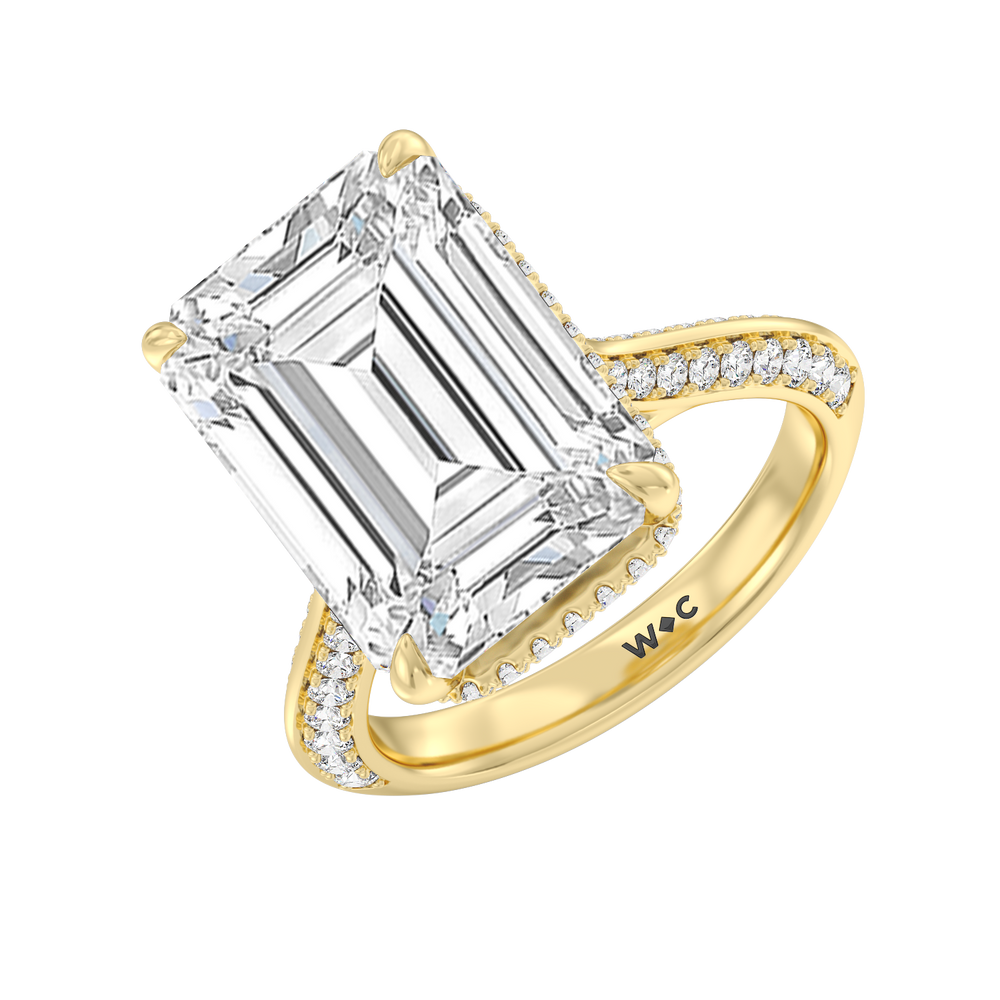 The Dalí Reserve Rings with Emerald Cut Diamond in 14KT Yellow Gold view 2
