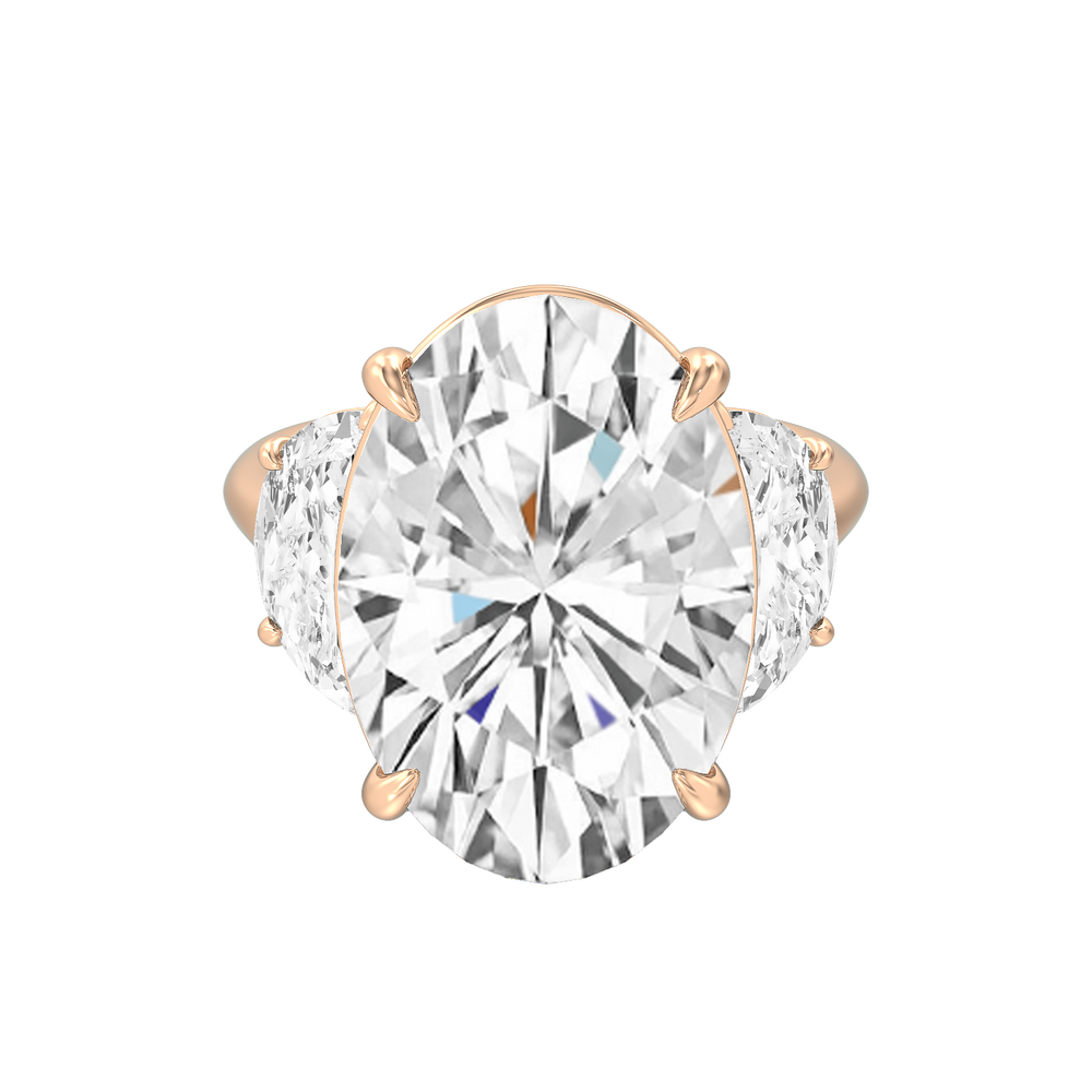 The Cézanne Reserve Rings with Oval Cut Diamond in 14KT Rose Gold view 1
