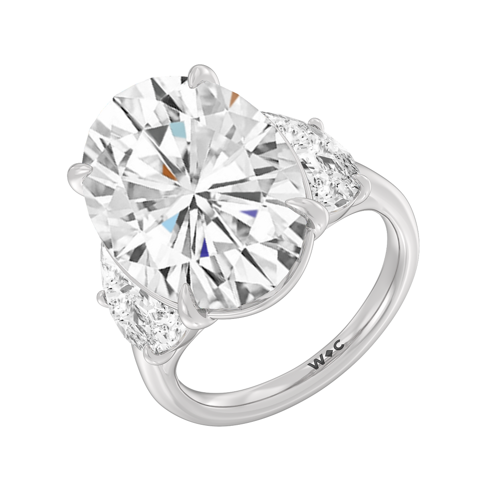 The Cézanne Reserve Rings with Oval Cut Diamond in 14KT Platinum view 3
