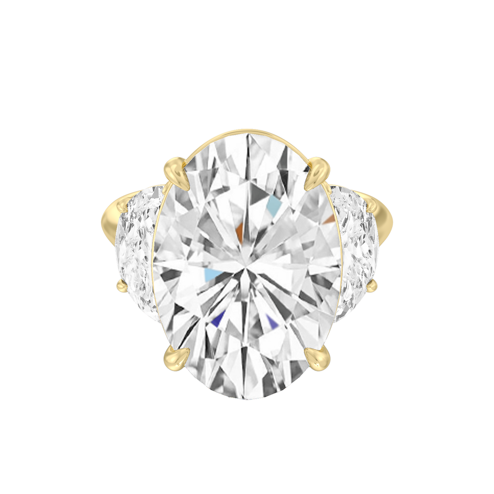 The Cézanne Reserve Rings with Oval Cut Diamond in 14KT Yellow Gold view 1
