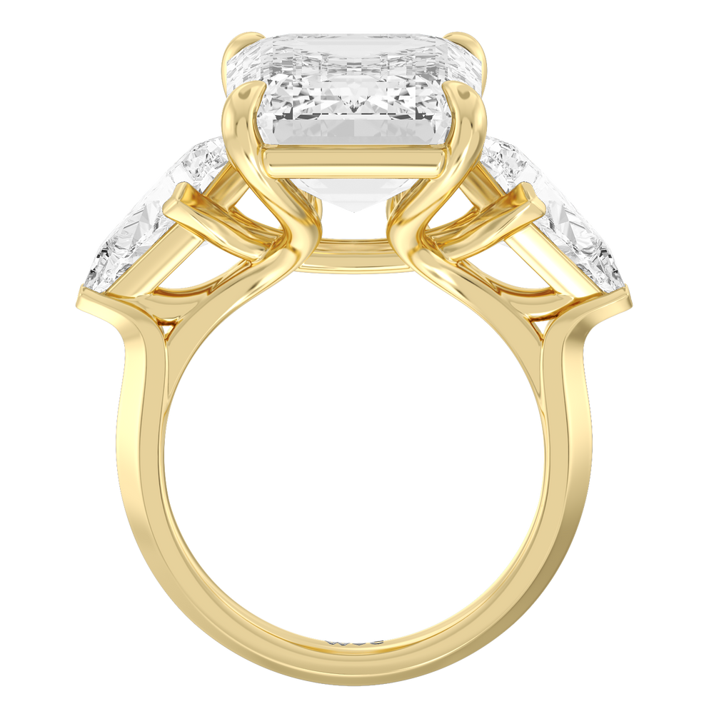 The Miró Reserve Rings with Emerald Cut Diamond in 14KT Yellow Gold view 3
