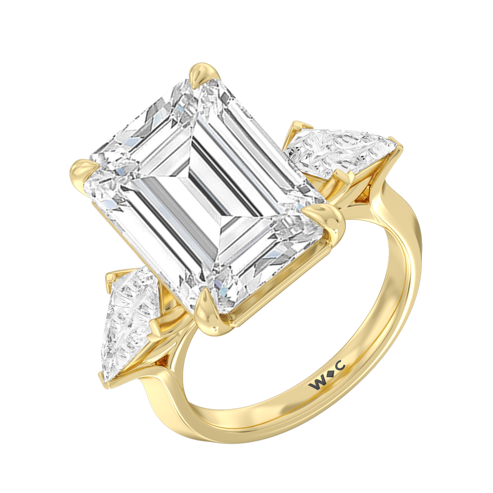 The Miró Reserve Rings with Emerald Cut Diamond in 14KT Yellow Gold view 2
