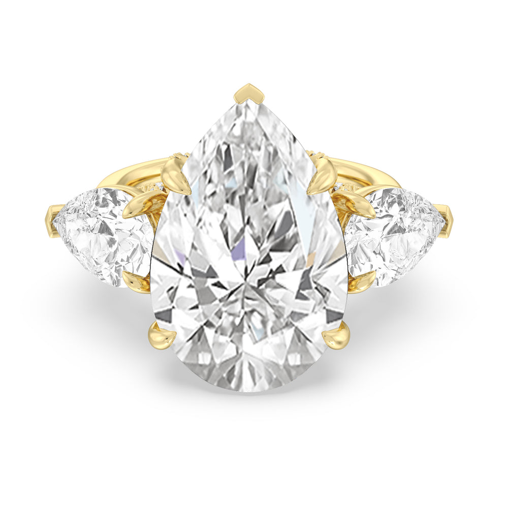 The da Vinci Reserve Rings with Pear Cut Diamond in 14KT Yellow Gold view 1
