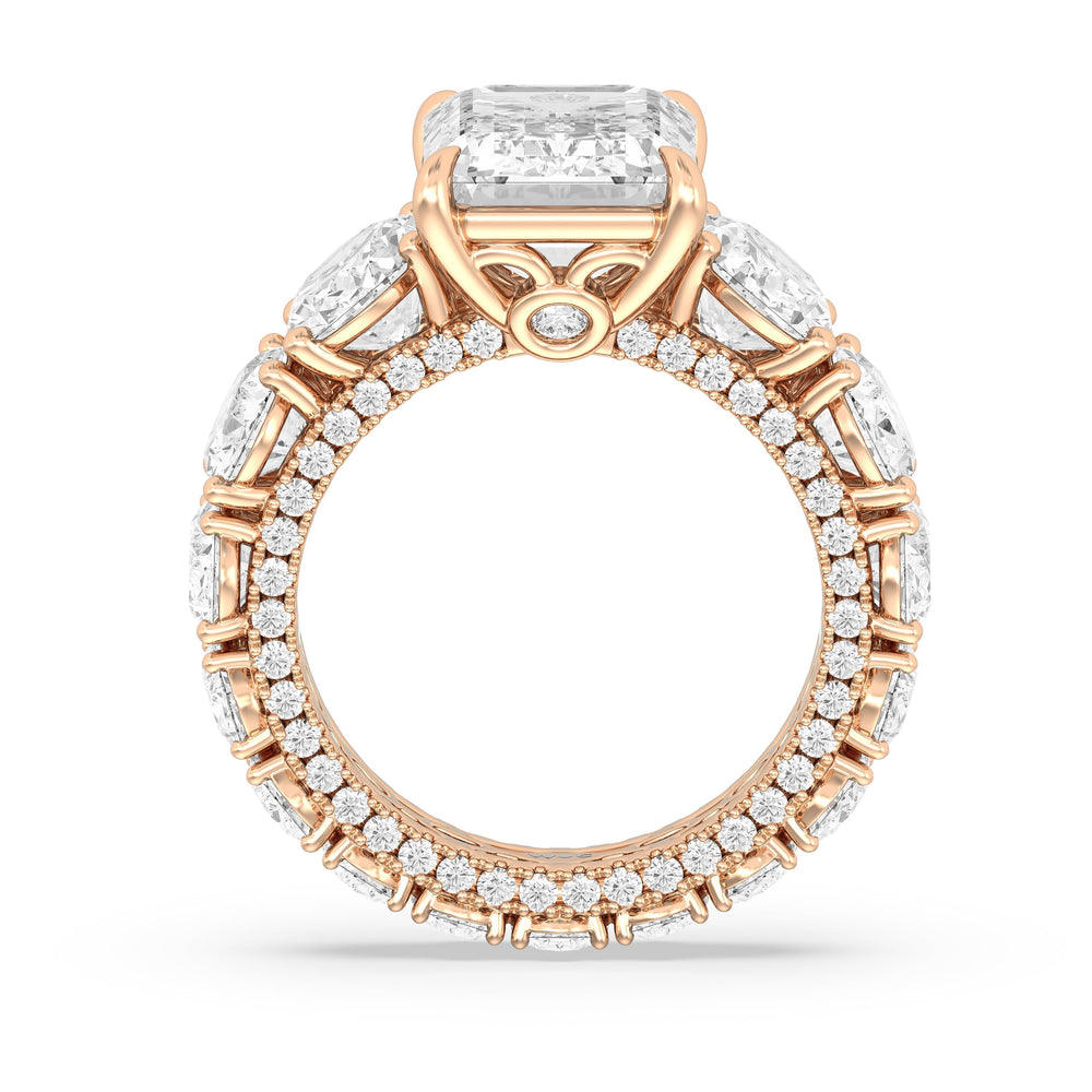 The Broome Ring with Emerald Cut Diamond in 14KT Rose Gold view 2
