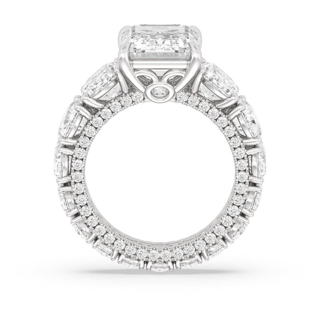 The Broome Ring with Emerald Cut Diamond in 14KT Platinum view 2
