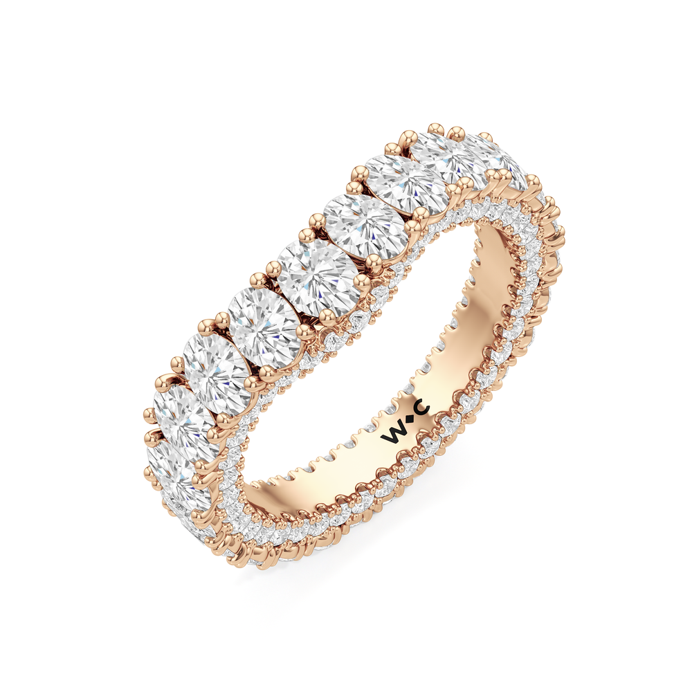 The Broome Diamond Band with 18KT Rose Gold Cut Diamond in 14KT Rose Gold view 5

